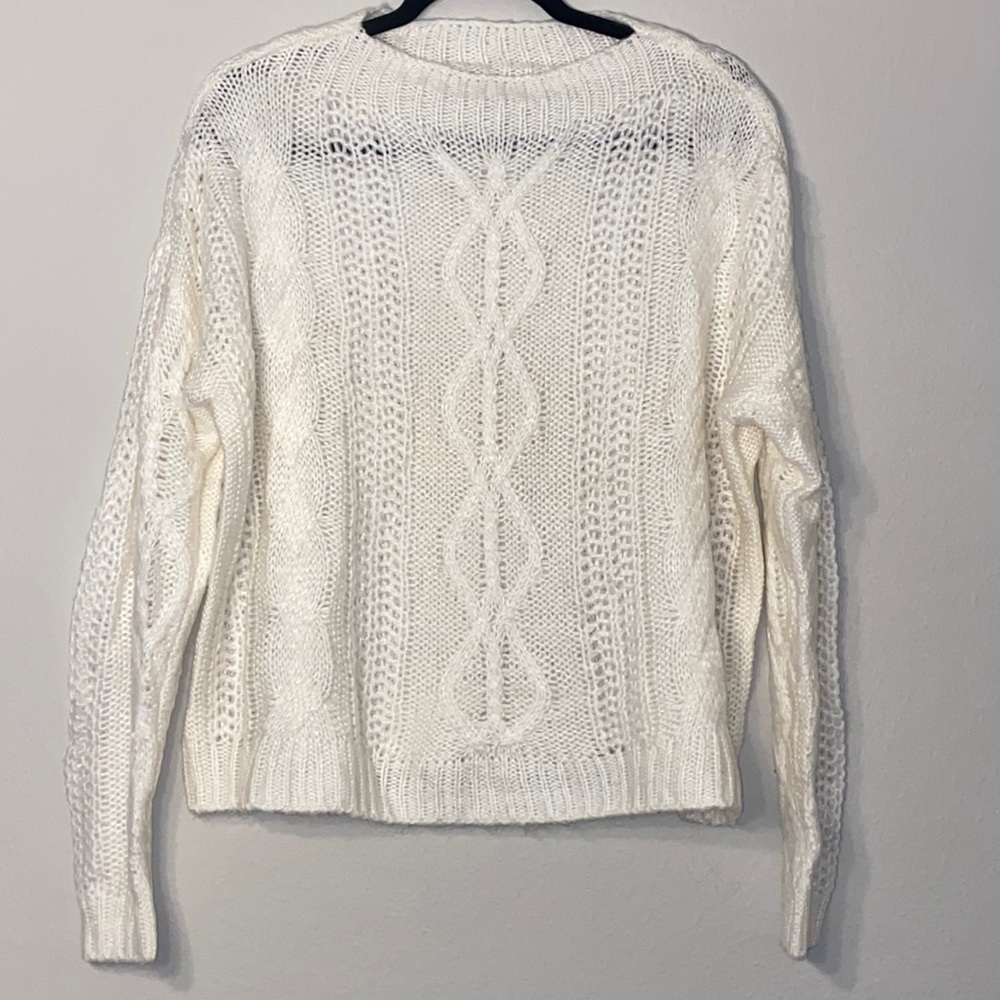 EUC Cream Off White Knit Sweater Size XL So by Kohls